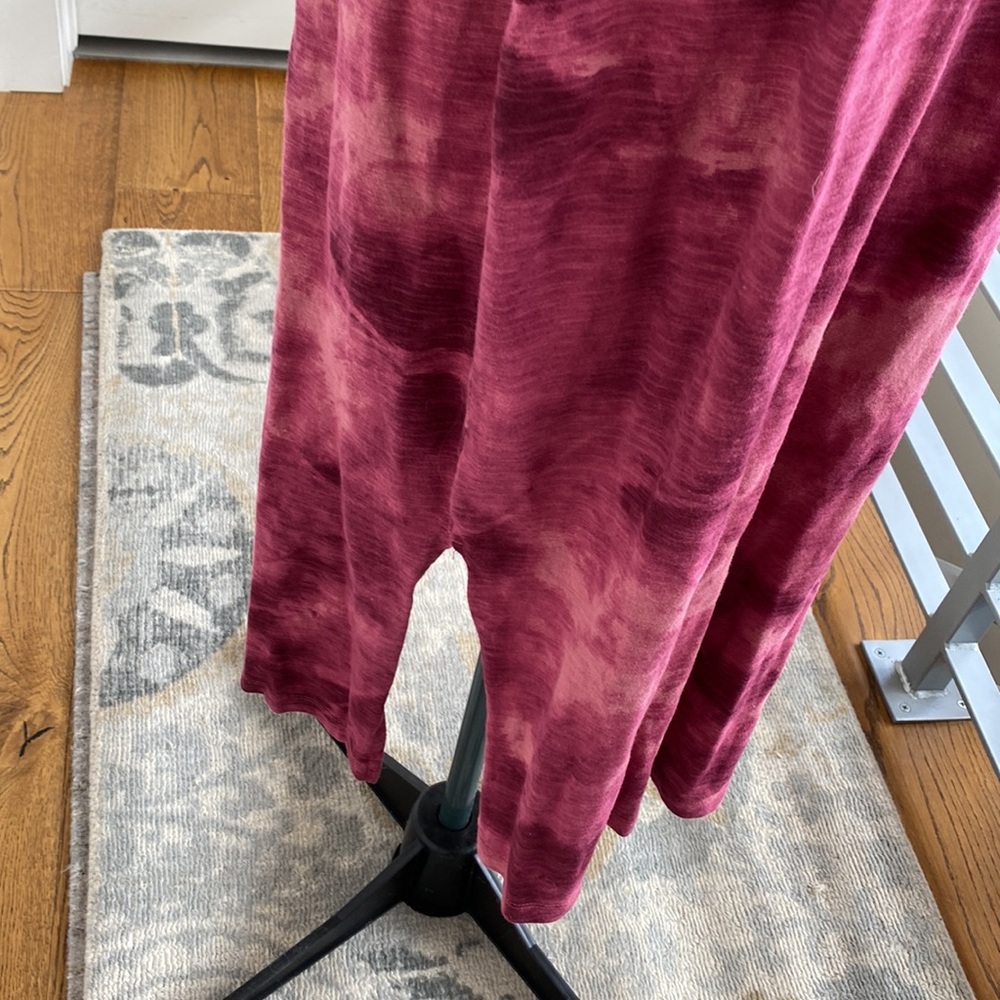 Old Navy Tie Die Waist Defined Midi Dress Burgundy L - Picture 4 of 12